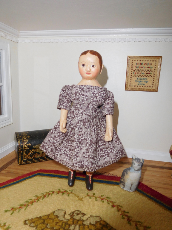 Girl Izannah Walker style miniature doll