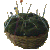 Old velvet straw pincushion
